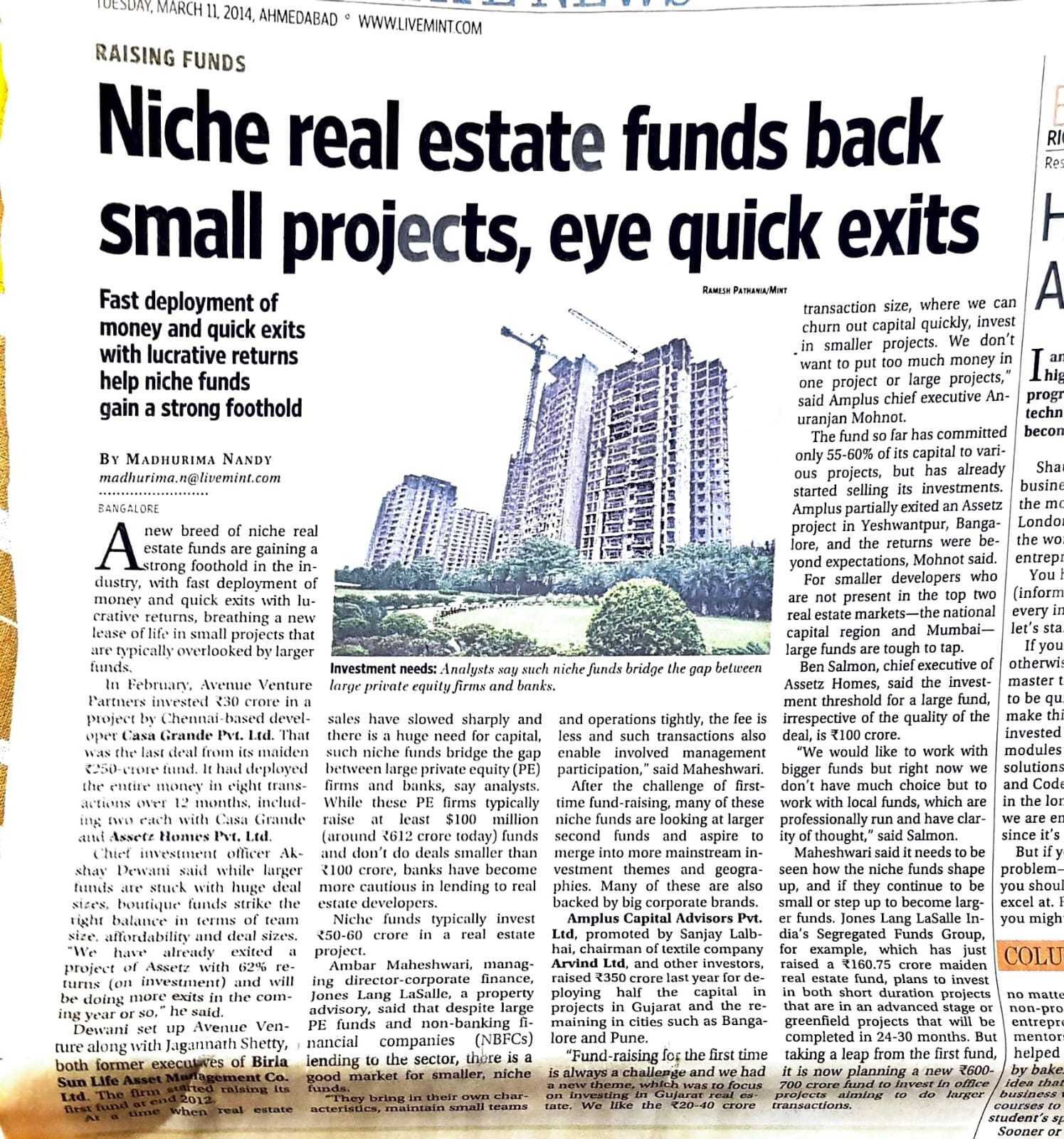 Niche real estate funds back small projects, eye quick exits